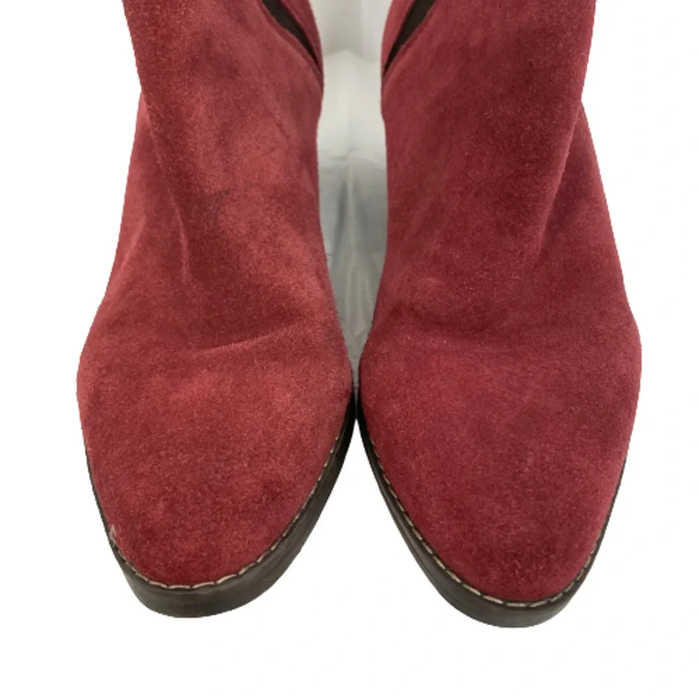 White‎ Mountain Hammond Boots Womens Sz 8.5 Red Suede Pointed Toe Chelsea
